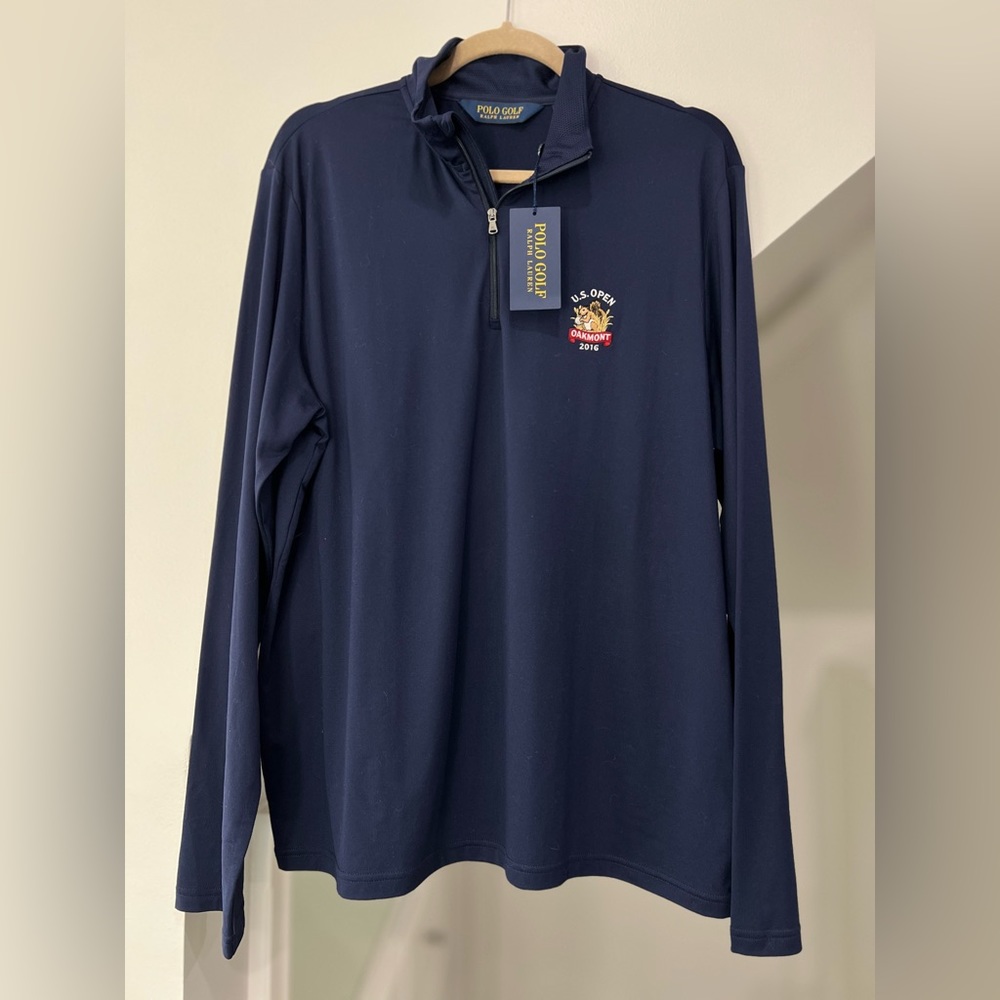 NWT Polo Golf 1/4 Zip Men’s/Unisex Pullover Navy Blue US Open Oakmont 2016